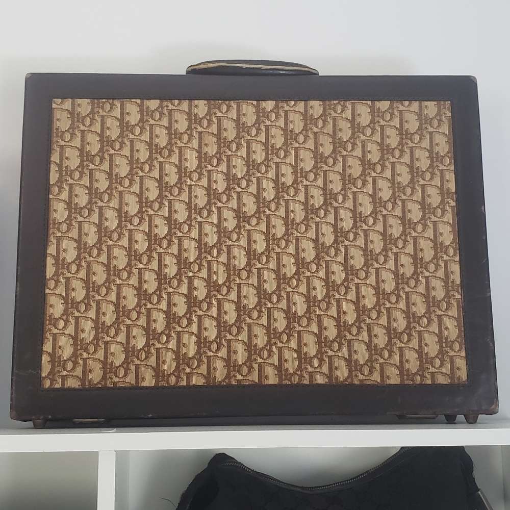 Dior trunk luggage briefcase hand bag laptop files vintage Christian Dior